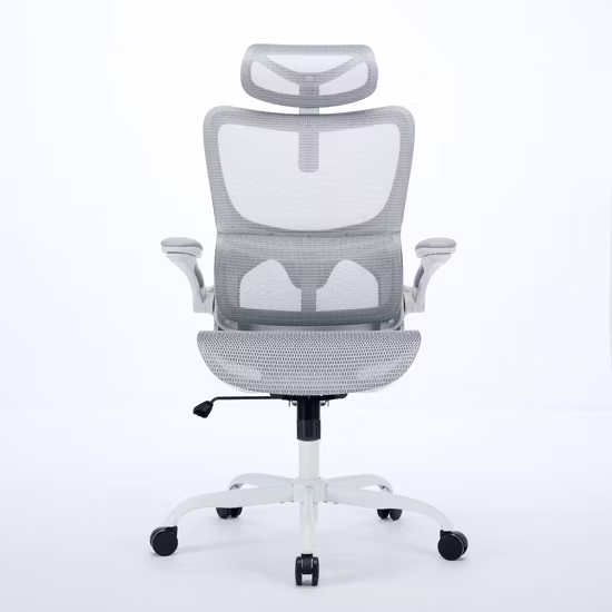 Ergonomischer Netz-Bürostuhl mit hoher Rückenlehne und einzigartigem Design mit 3D-verstellbarer Kopfstütze
