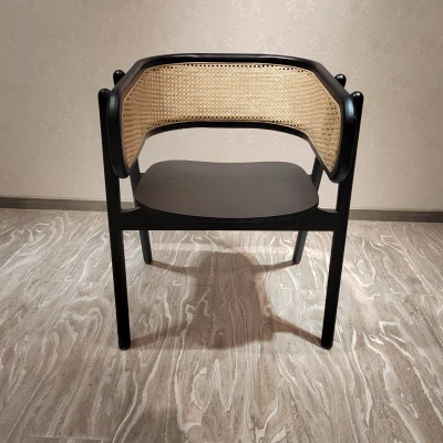 Gewerblicher Restaurantmöbel-Stuhl aus echtem Rattan-Rohrholz